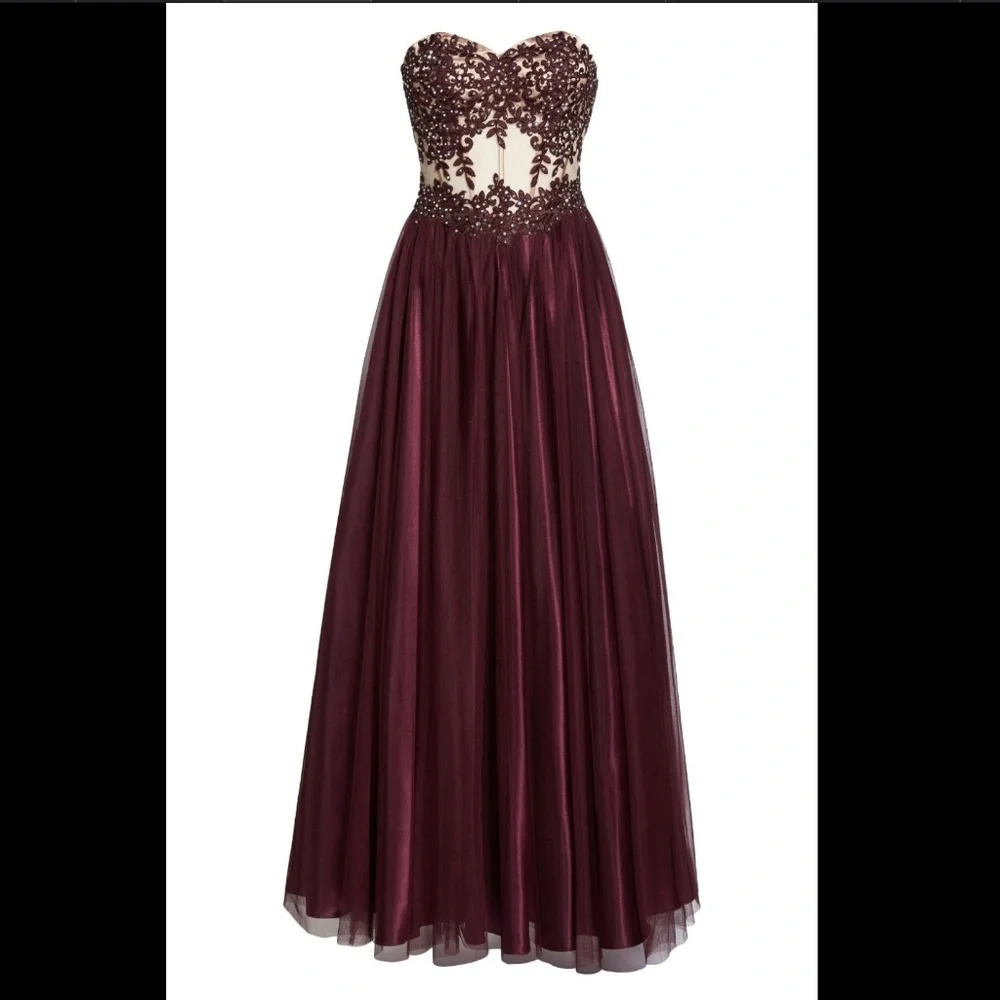 NWT Blondie Nites Strapless Applique Ballgown‎ [ SZ 5 ] - Picture 2 of 6